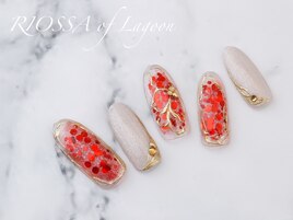 お花×ホロネイル