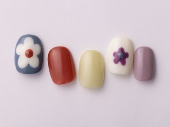 アイネイルズ 恵比寿店(I nails)/フラワー手描きカラフル10140円
