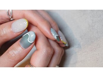 ミニュイ(nail minuit)/ワンカラー＋アート