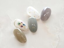 ルシェルアイ/押し花☆くすみカラー☆ドット