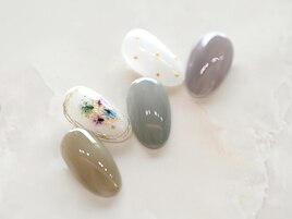 押し花☆くすみカラー☆ドット