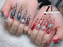 ゼン ネイル デザイン 池袋(ZEN NAIL DESIGN)/ 長さだしやり放題×つけ放題