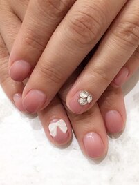 3Dリボン×Vカットストーン