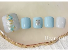 ディア ネイル(Dear nail)/フット　水色×シェル