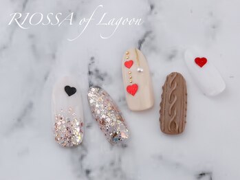 リオッサ オブ ラグーン(RIOSSA of Lagoon)/ハート×ニットネイル