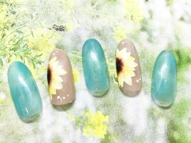 【夏】ひまわりネイル
