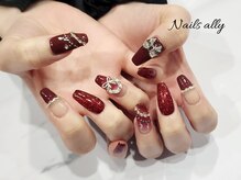 ネイルズアリー 立川店(Nails ally)/クリスマス×ワンホンネイル×冬
