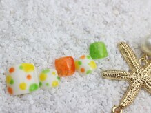 ネイルサロン あかねいろ/夏色 フット　ドット柄