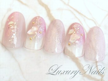 ラグジュアリーネイルズ タカダノババ(Luxury Nails Takadanobaba)/ジューシーグラデ*pinkビジュー