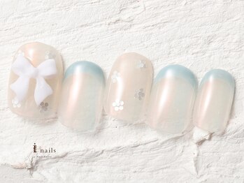 ジェミーネイル エビス(Jemiy nail ebisu)/リボンフレンチミラー12100yen