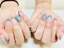 ジーフィンガー 大井町店(G Finger)/ブルーグレーの大人ネイル