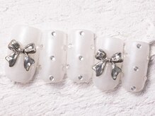 ジェミーネイル エビス(Jemiy nail ebisu)/パールシルバーリボン9480yen