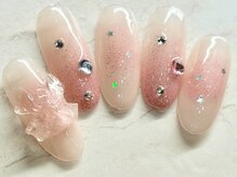 チェリーズネイル(Cherrys Nail)/キラキラネイル リボンネイル