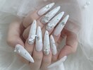 ロングネイル　イニシャルネイル