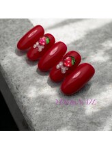ユウネイル(YOU由NAIL)/大人可愛い☆ぷっくり苺ネイル