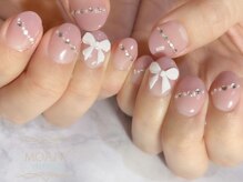モアニ ヒロオ 渋谷店(MOANI Hiroo)/上品なチェーンリボンネイル♪