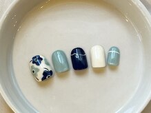 カラ ネイル 中津店(calla nail)/大柄ブルーフラワー♪