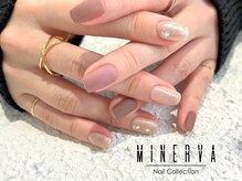 ミネルバネイル(MINERVA nail)/マットネイル×銀箔ネイル