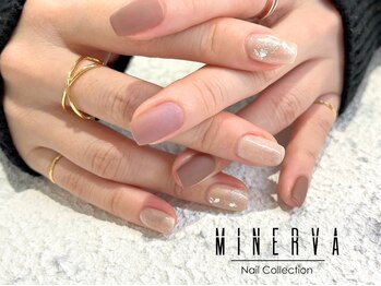 ミネルバネイル(MINERVA nail)/マットネイル×銀箔ネイル