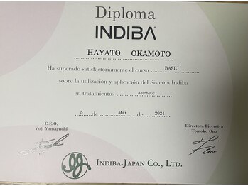 ブリス 六本木(Bliss)/インディバ認定証