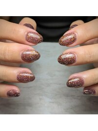 Autumn Brown Flash Nail