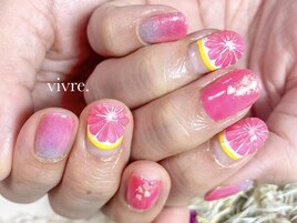 手書き/フルーツネイル/グラデ