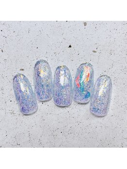 ネイルアンドまつげ リュフェール 五反田(Nail Lufaire)/きらきらブルーネイル