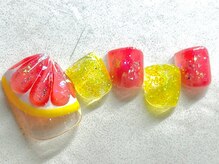 チェリーズネイル(Cherrys Nail)/夏　グレープフルーツネイル