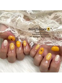 7月限定ぷっくり向日葵ネイル