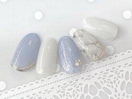 涼しげ大理石ネイル