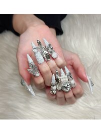 ゴテゴテ冬ツイードネイル♪