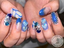 ネイルズガッシュ 溝の口店(NAILs GUSH)/ブルー/埋め尽くし/Y2K