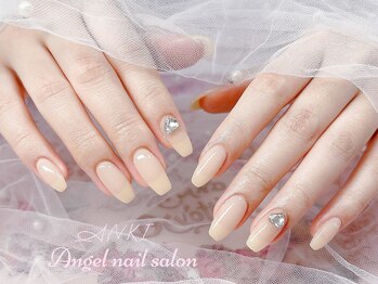 エンジェルネイルサロン(Angel nail salon)/シンプルベージュXハート追加