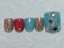 ネイルビート(NAIL BEAT)/フット　クリスマスネイル