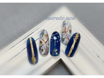 スエルテ ネイルサロン 北千住店/大理石ネイル ¥8000