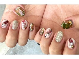冬ネイル　マグネットネイル