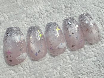 ふわキラ雲ネイル