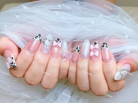 ハート/豹柄ネイル