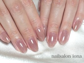 ラメ入りワンカラーネイル