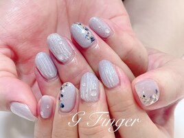 涼しげブルーのバカラネイル☆