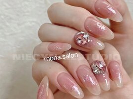 チークネイル ラメ ピンク