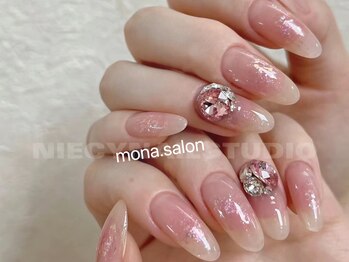 モナサロン(Mona salon)/チークネイル ラメ ピンク