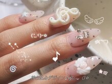 mimi.nail 吉祥寺 ウィッシュコア/バレエコア/長さだし/持ち込み/ガーリー/フィルイン/ウィッシュコア/羽/音符♪