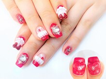 ネイルコレクション ベビーピンク(Baby Pink)/ジェル放題★３Ｄレース：リボン