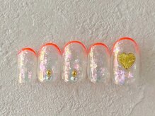 ネイルビート(NAIL BEAT)/キラキラホロネイル　フレンチ
