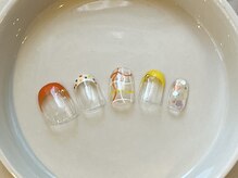 カラ ネイル 中津店(calla nail)/オレンジ×イエローポップ♪