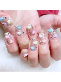 ハート　ぷっくり　ラメ