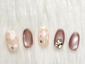 サニーサイド ウィズ マキア 茅ヶ崎店(Sunnyside with MAQUIA)/手描き　桜ネイル