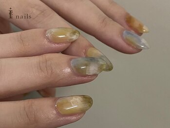 アイネイルズ 吉祥寺店(I nails)/くすみ夏カラーもやもやネイル