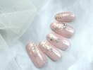 先端ホロネイル/ピンクネイル